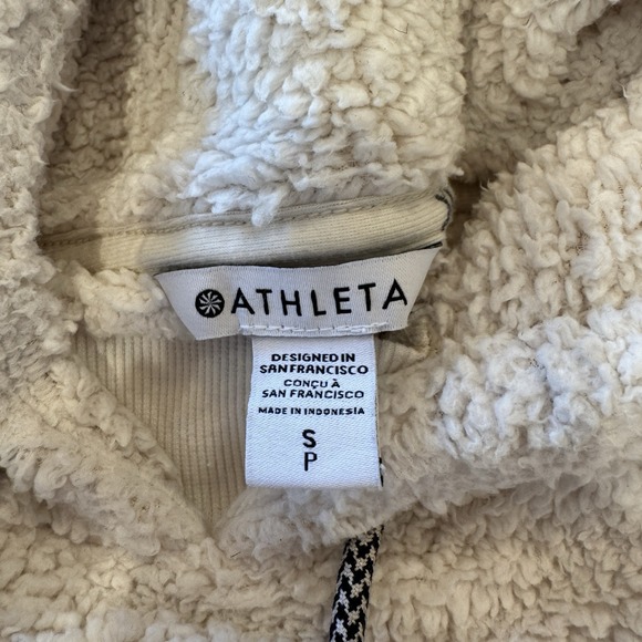 Athleta Tugga Sherpa Teddy Bear Hoodie Color Natural Beige Cream Women SP Sport - Picture 13 of 16